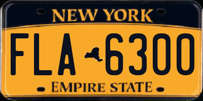NY license plate FLA6300