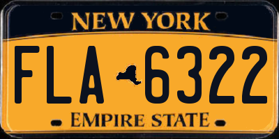 NY license plate FLA6322