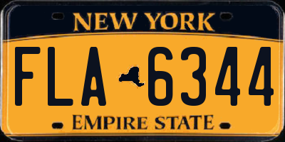 NY license plate FLA6344