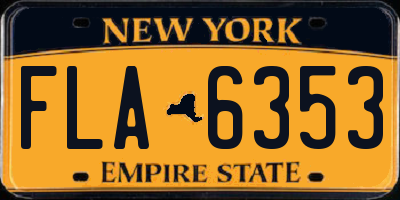 NY license plate FLA6353