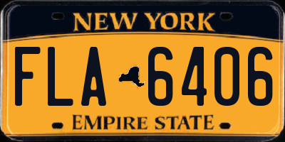NY license plate FLA6406