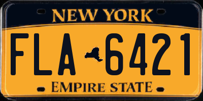 NY license plate FLA6421