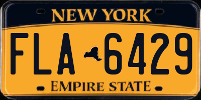 NY license plate FLA6429