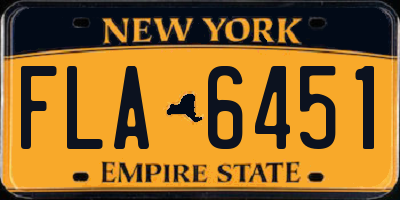 NY license plate FLA6451