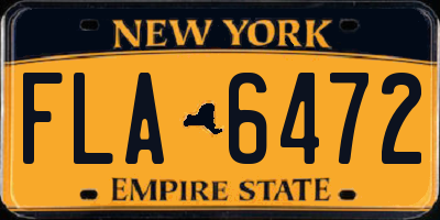 NY license plate FLA6472