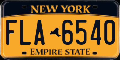 NY license plate FLA6540