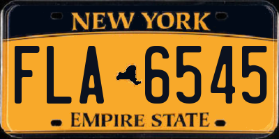 NY license plate FLA6545