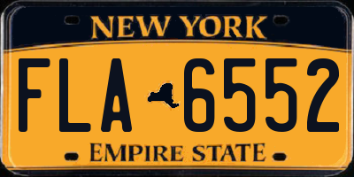 NY license plate FLA6552