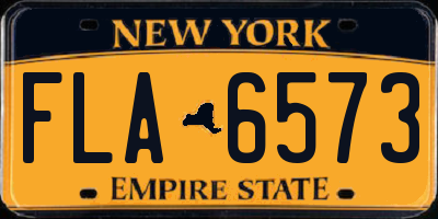 NY license plate FLA6573