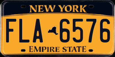 NY license plate FLA6576