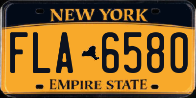 NY license plate FLA6580