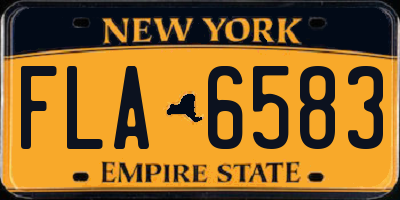 NY license plate FLA6583