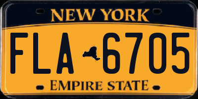 NY license plate FLA6705