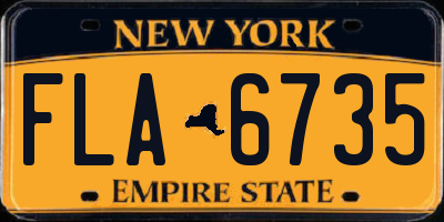 NY license plate FLA6735