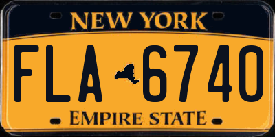 NY license plate FLA6740