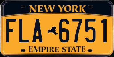 NY license plate FLA6751