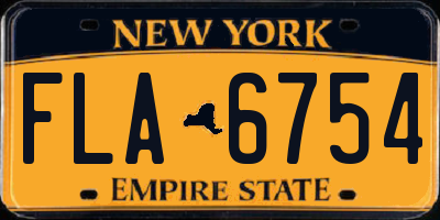 NY license plate FLA6754