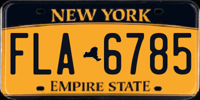 NY license plate FLA6785