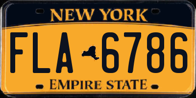 NY license plate FLA6786