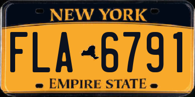NY license plate FLA6791