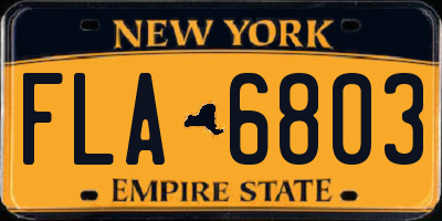NY license plate FLA6803