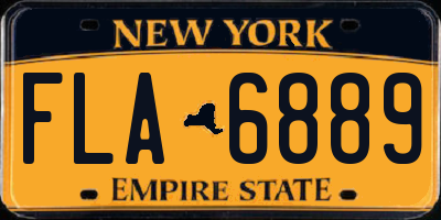 NY license plate FLA6889