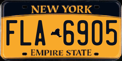 NY license plate FLA6905