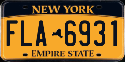 NY license plate FLA6931