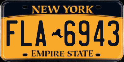 NY license plate FLA6943