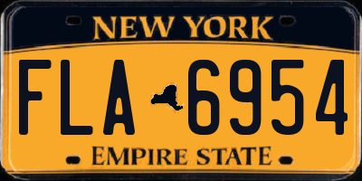 NY license plate FLA6954