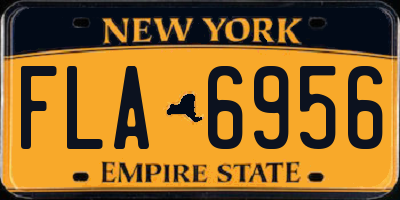 NY license plate FLA6956