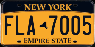 NY license plate FLA7005