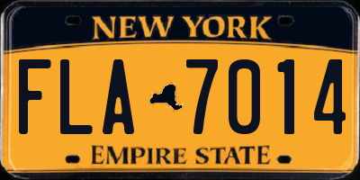 NY license plate FLA7014