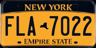 NY license plate FLA7022