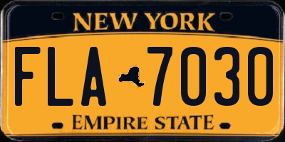 NY license plate FLA7030