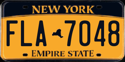 NY license plate FLA7048