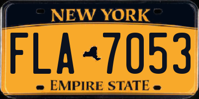 NY license plate FLA7053