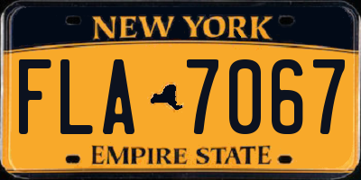 NY license plate FLA7067
