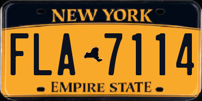NY license plate FLA7114