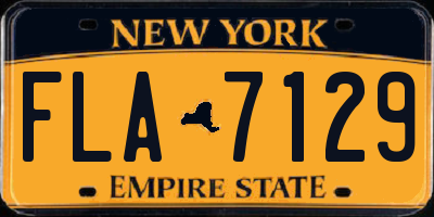NY license plate FLA7129