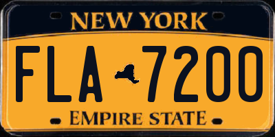 NY license plate FLA7200