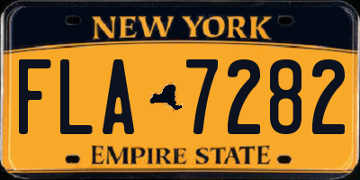 NY license plate FLA7282