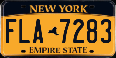 NY license plate FLA7283