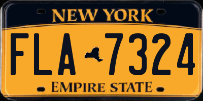 NY license plate FLA7324