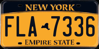 NY license plate FLA7336