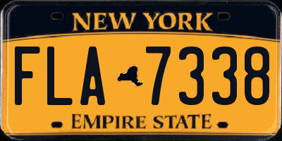 NY license plate FLA7338