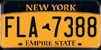 NY license plate FLA7388