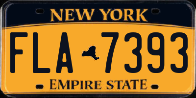 NY license plate FLA7393
