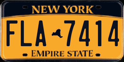 NY license plate FLA7414