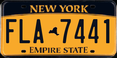 NY license plate FLA7441